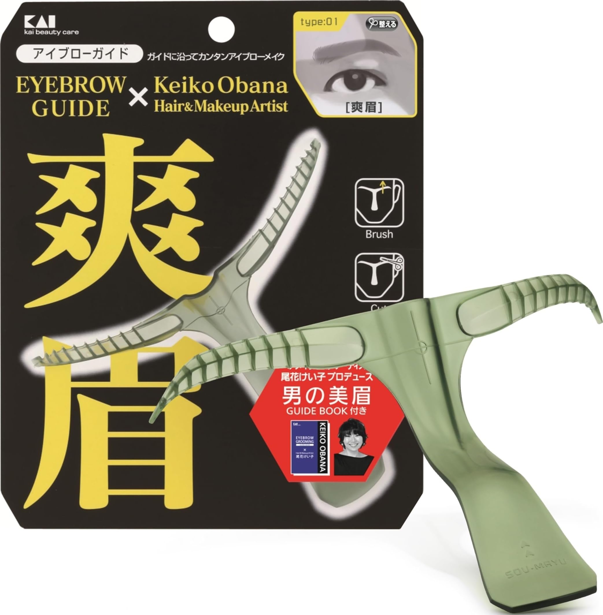 Amazon.co.jp: 貝印 メンズ アイブローガイド 爽眉 1個 (x 1