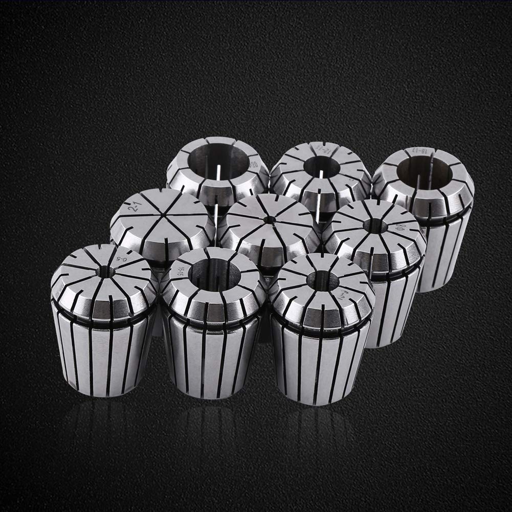 ZJchao Juego de Portabrocas ER32, Portabrocas ER32 de 2-20 Mm, Juego de de 9 Piezas para Máquina de Grabado CNC