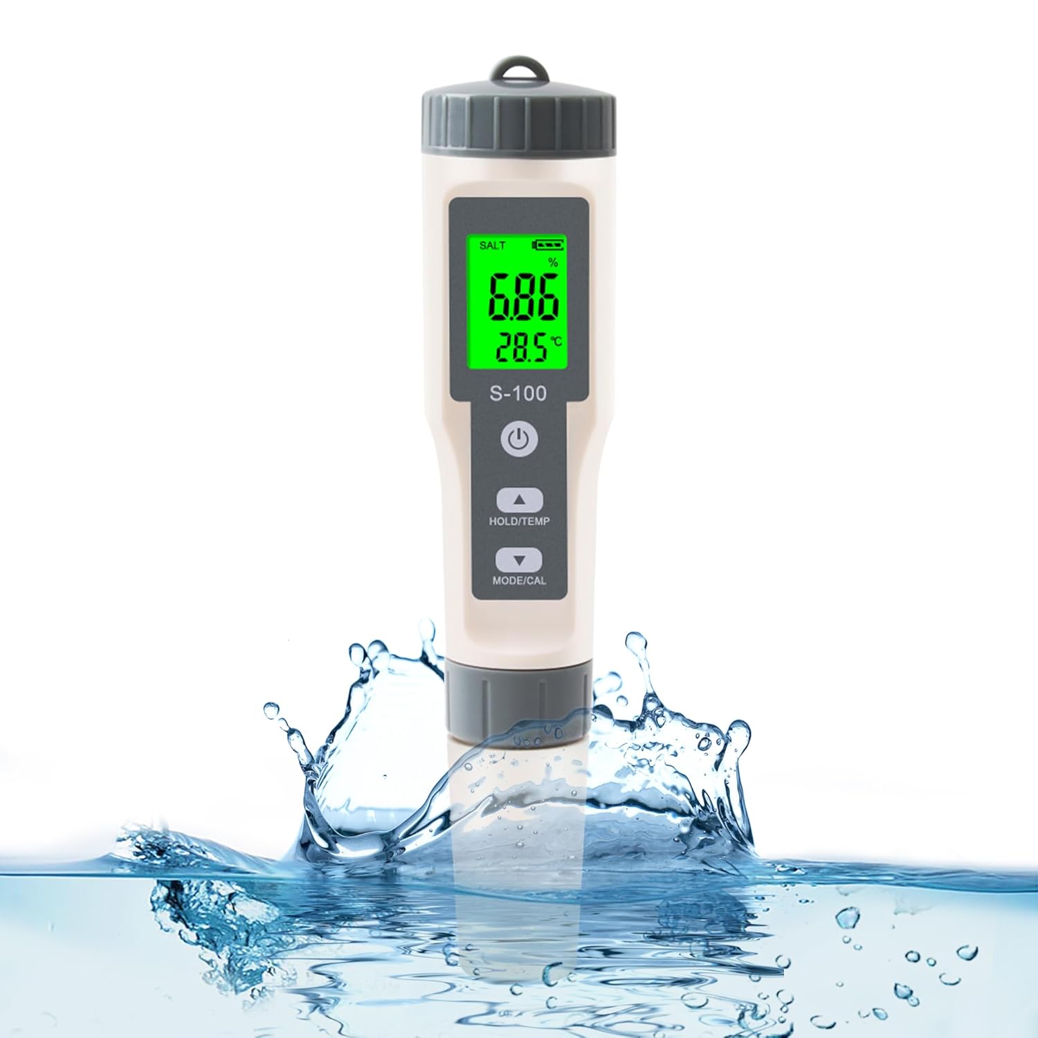 TDS Meter,4 in 1 Water Tester TDS/Salt/Temp/EC Meter,High Accuracy TDS Meter Digital Water Tester with LCD Backlit,Pool Testing Kit Salinity Tester EC Meter for hydroponics, Wine, Pool and Aquariums