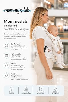 Bebek Ergonomik Pratik Kanguru Taşıyıcı, Ayarlanabilir Sırt Destekli, 0-36 Ay, Pembe Kirpi