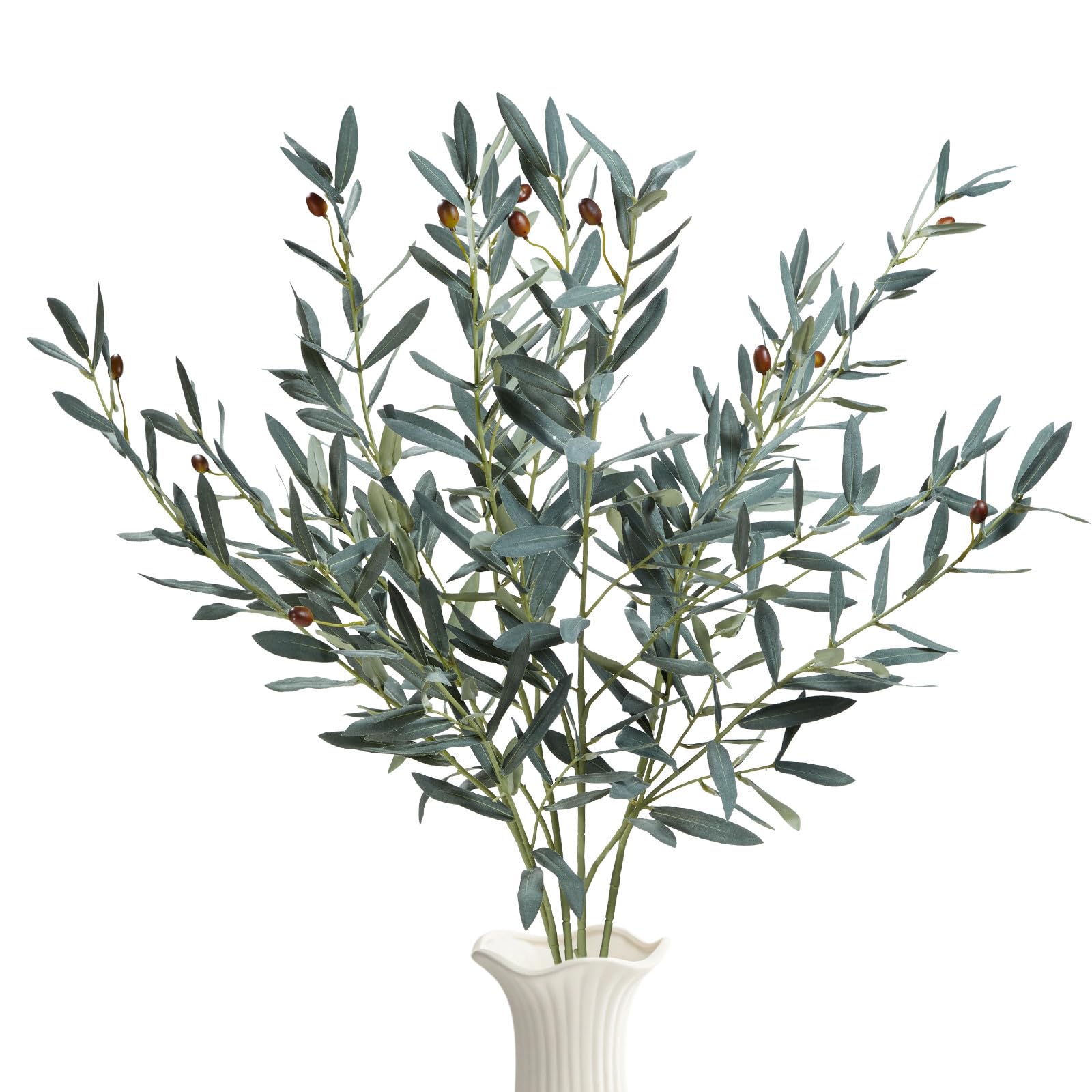 Photo 1 of yel canby 35inch Artificial Olive Branches for Vases,4pcs Bendable Faux Olive Branches with Fruits,Greenery Stems for Living Room Home Decor,Coffee Table Decor(Vase Not Included)