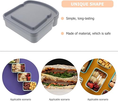 Miniatura 4 de Paquete de 4 recipientes para sándwiches reutilizables, almacenamiento de alimentos de plástico con cierre a presión para frutas, ensaladas,