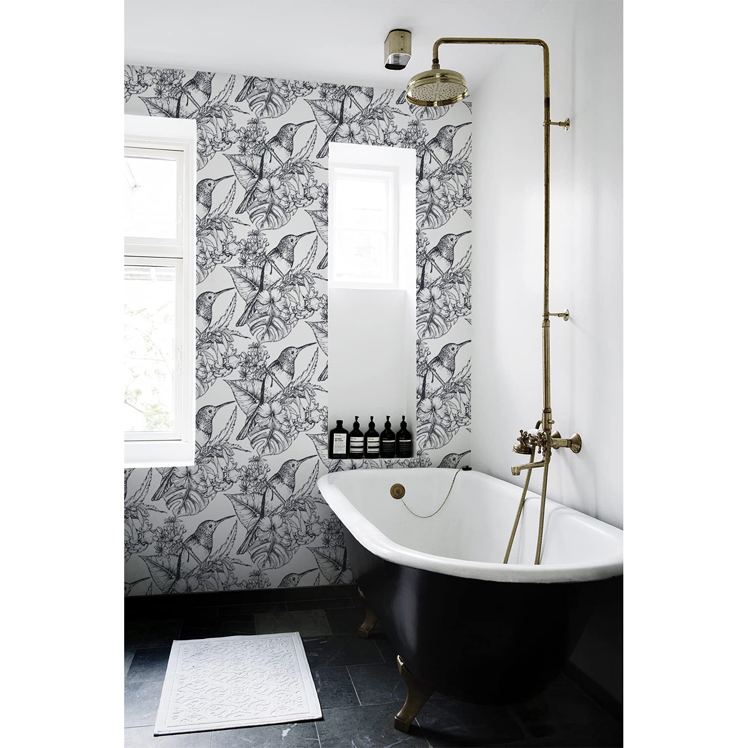 Papier peint oiseaux dessinés Coloray avec impression latex durable 152x104cm