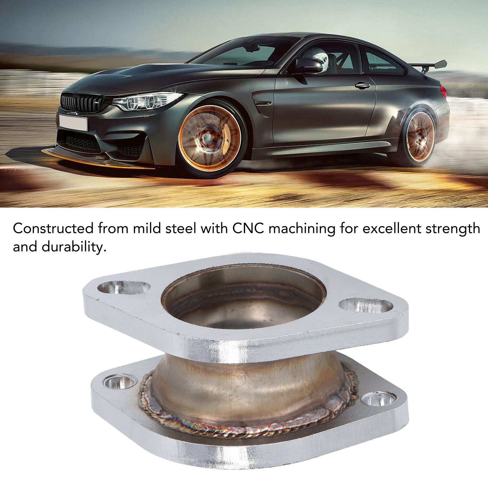 Adaptador de Brida de Extensión de Escape de 2,5 a 3 Pulgadas, Acero Dulce Mecanizado por CNC para la Mayoría de los Automóviles, con Ancho Central de 4,1 y 3,9 Pulgadas