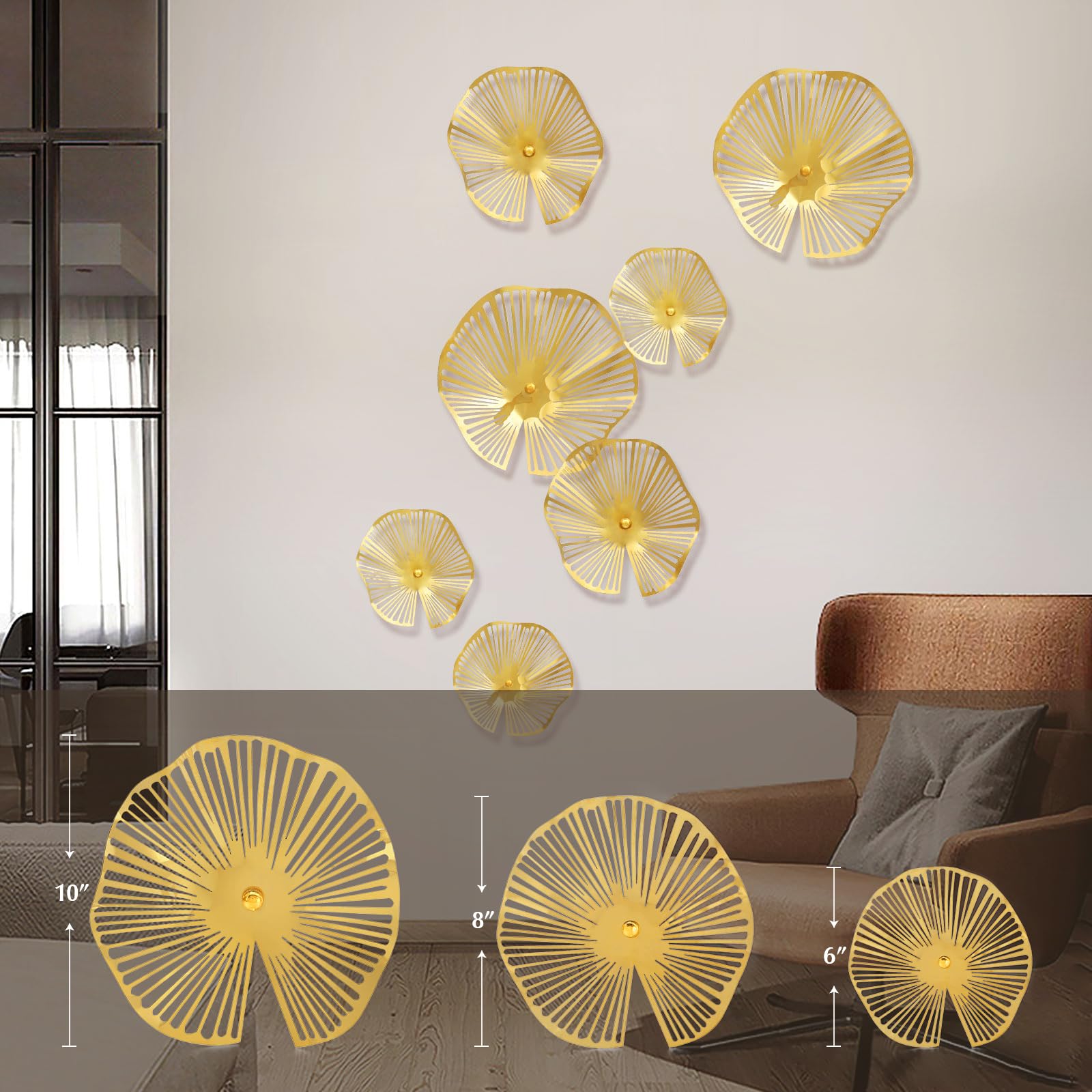 Amazon.com: TEIPAI Gold Wall Decor Living Room, 7PCS Hollow