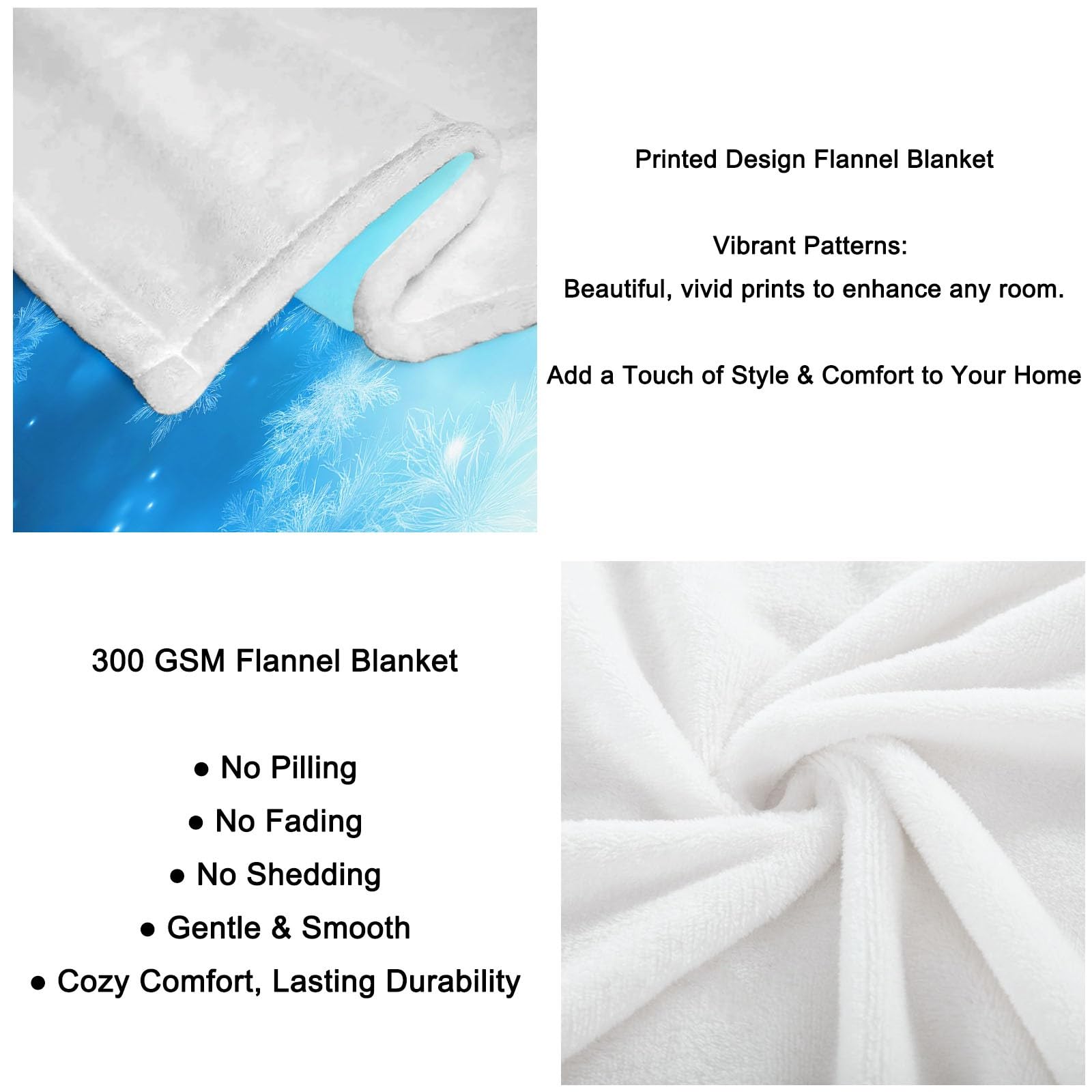 Generico Coperta Peluche Morbido Stile Sogno per Divano Sedia, Morbidi Coperte Plaid Flanella Inverno Lucido Fiocchi di Neve - Caldo Trapuntino Sherpa Peluche Morbido Copriletto Letto, 180 x 220 cm
