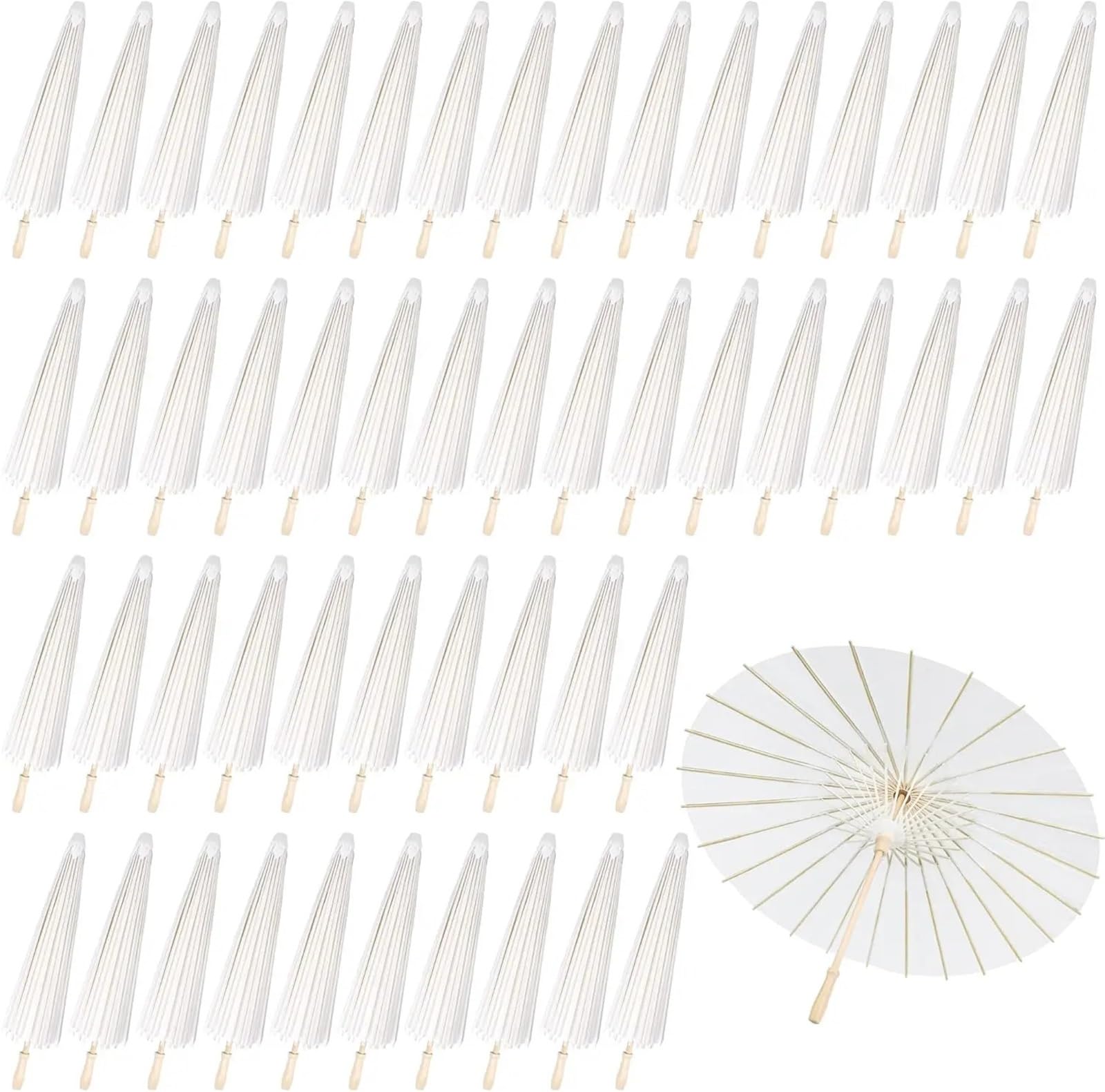 Sonnenschirm Hochzeit 6–20 Stück Hochzeitsschirm und Fedora-Hüte, Foto-Cosplay-Requisite, weißer Papier-Sonnenschirm, Regenschirme for Brautparty, Babyparty, 60 cm, 84 cm(60cm 6PCS)