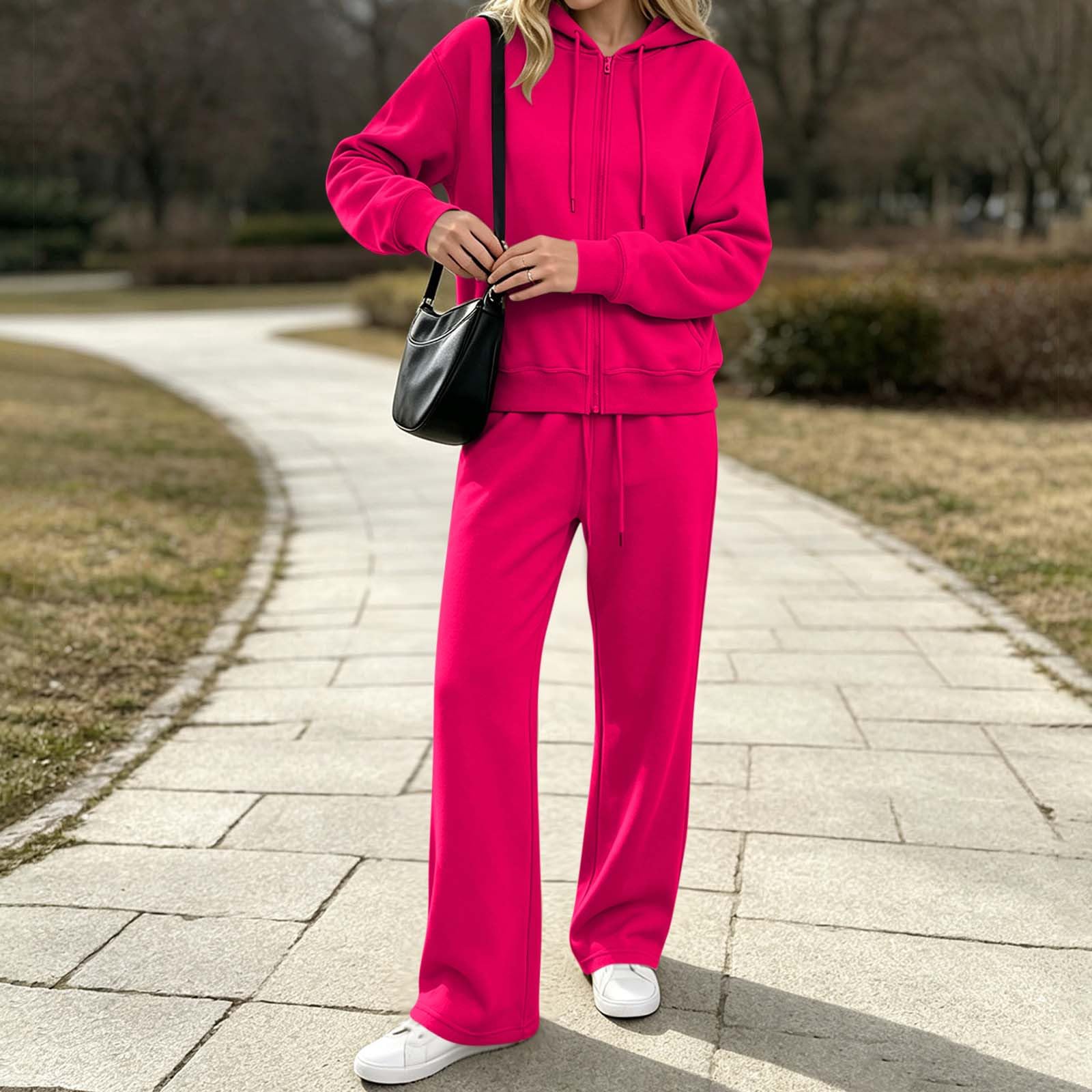 Conjunto Deportivo Mujer,Chandal Mujer de Manga Larga y Pantalón Ancho