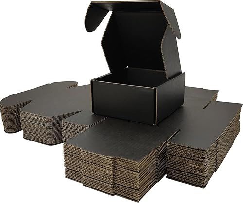 Cajas de envío pequeñas negras para pequeñas empresas, paquete de cajas de cartón corrugado de 25 a 4 x 4 x 2 pulgadas para envío, embalaje, regalos