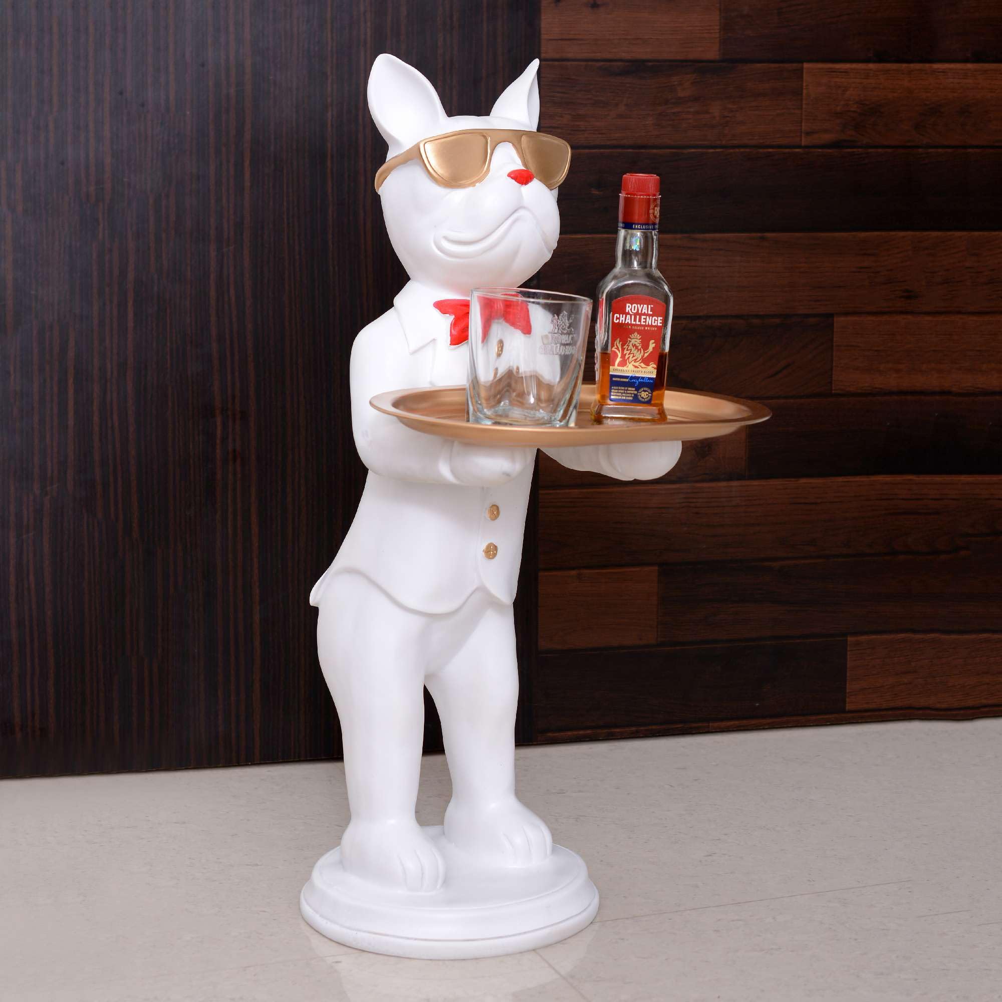 Jo Vin Cool Dog Showpiece with Plate for Home Dcor Item | Kitchen,Bedroom,Office,Dinning Table Decorative Item -09
