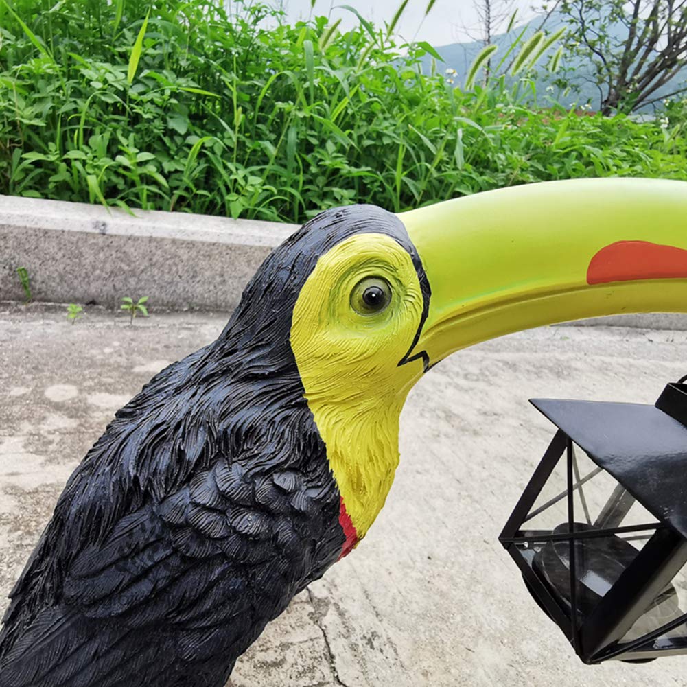 Estatua de tucán, Escultura de Loro, pájaro, decoración de Animales, Modelo de Resina Pintada, jardín, Paisaje al Aire Libre, Regalo de Adorno Creativo