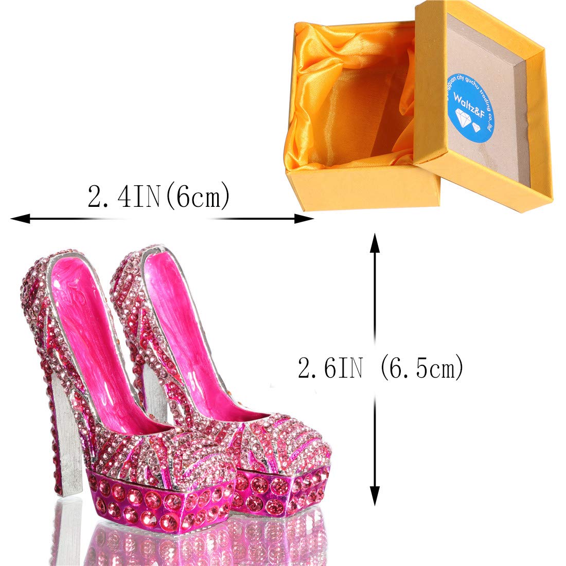 Amazon｜Waltz&Fピンクのハイヒール ジュエリーボックス クリスタル 