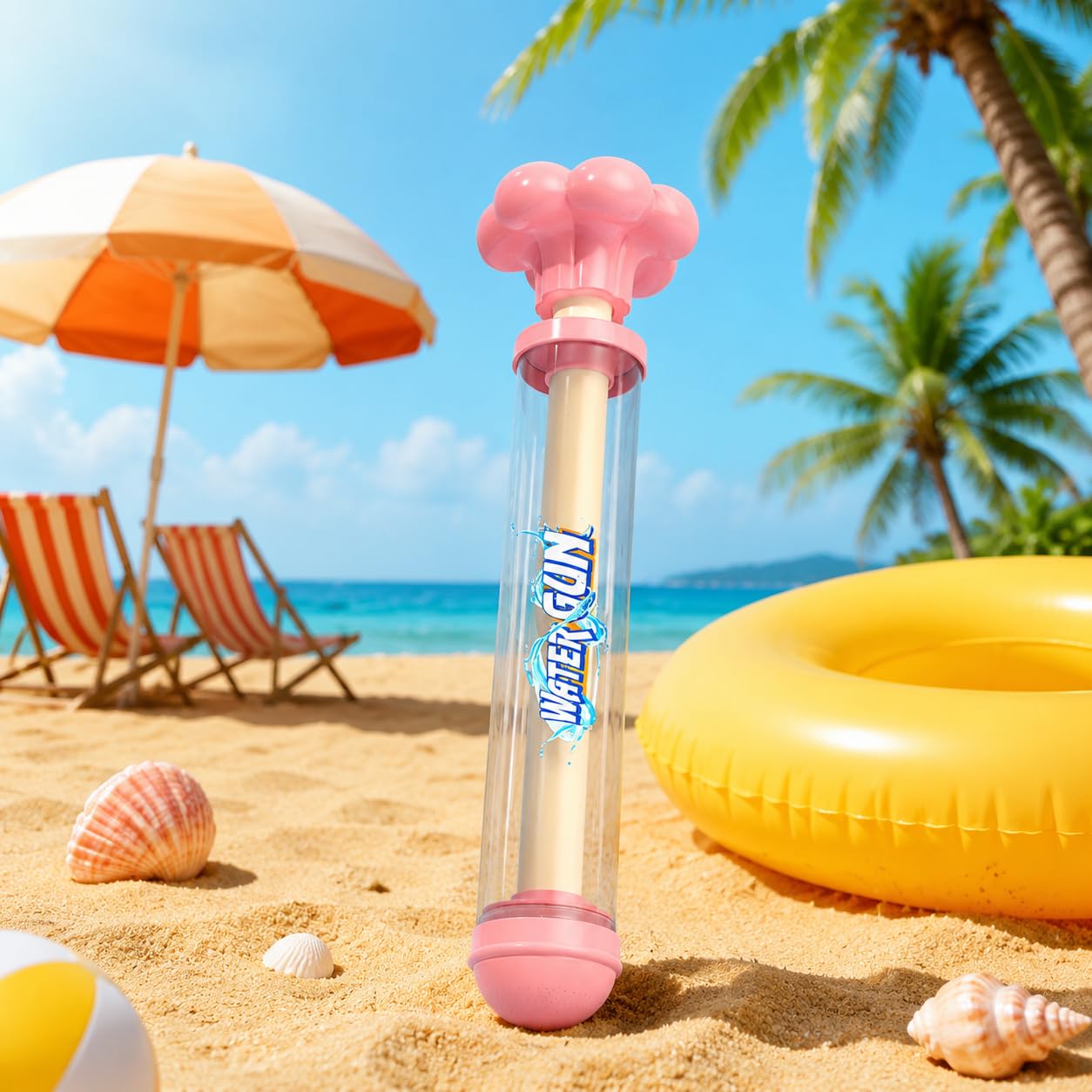 Giocattolo Pistola Acqua per Bambini - Pistola d'Acqua in Plastica per Giochi Estivi in Spiaggia e Piscina - d'acqua, Rosa, Modello a fiore