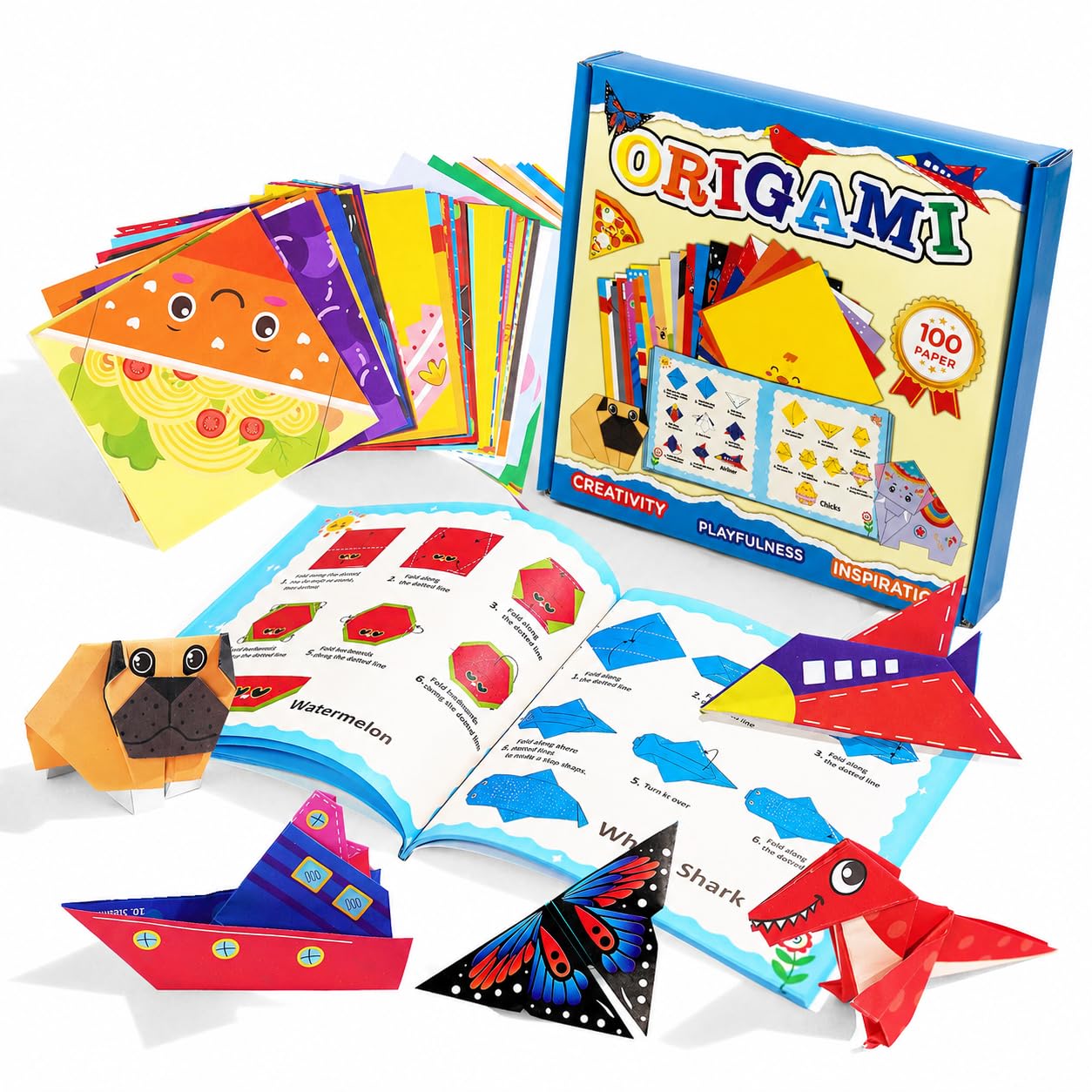 Origami Kit for Kids - 100 Sheets of Paper -1