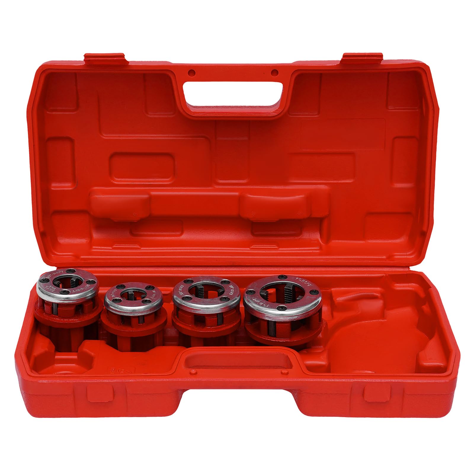 Pipe Threader Ratchet Type - Professional Manual Ratcheting Pipe Threading Tool Set w/ 5 Dies Set 3/8'', 1/2'', 3/4'', 1'', 1-1/4''