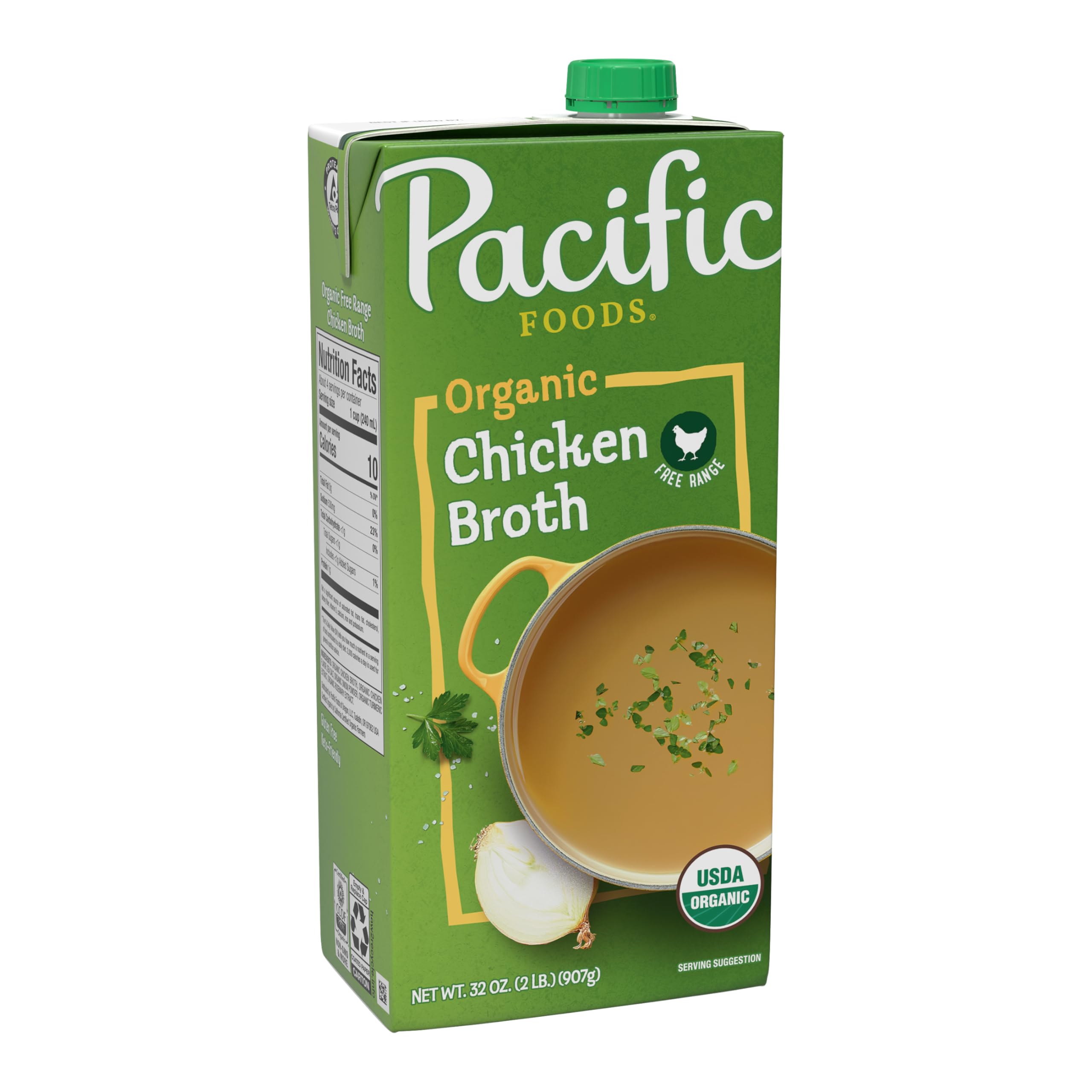 Pacific Foods Organic Chicken Broth 32 oz CartonUSDA Organic