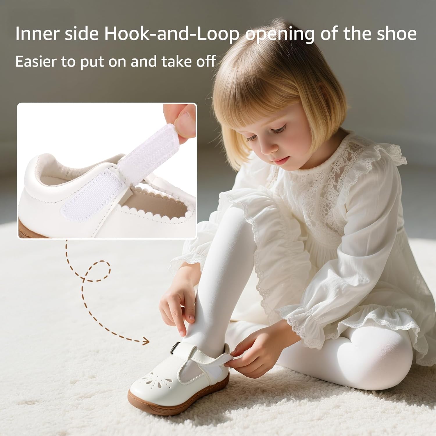 Toddler Girl Mary Jane Dress Shoes Wide Flats for Girls Wedding Party Church Princess Shoe - Image 7