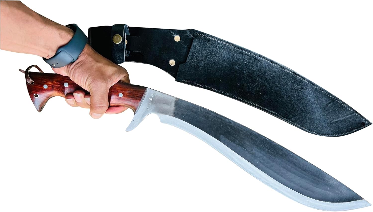 Survival Machete Kukri - 16" Machete Cleaver - Hand Forged in Nepal - Balance Water Tempered - Sharpen Ready to Use - Handmade - Carbon Steel 5160 Spring - Rosewood Handle
