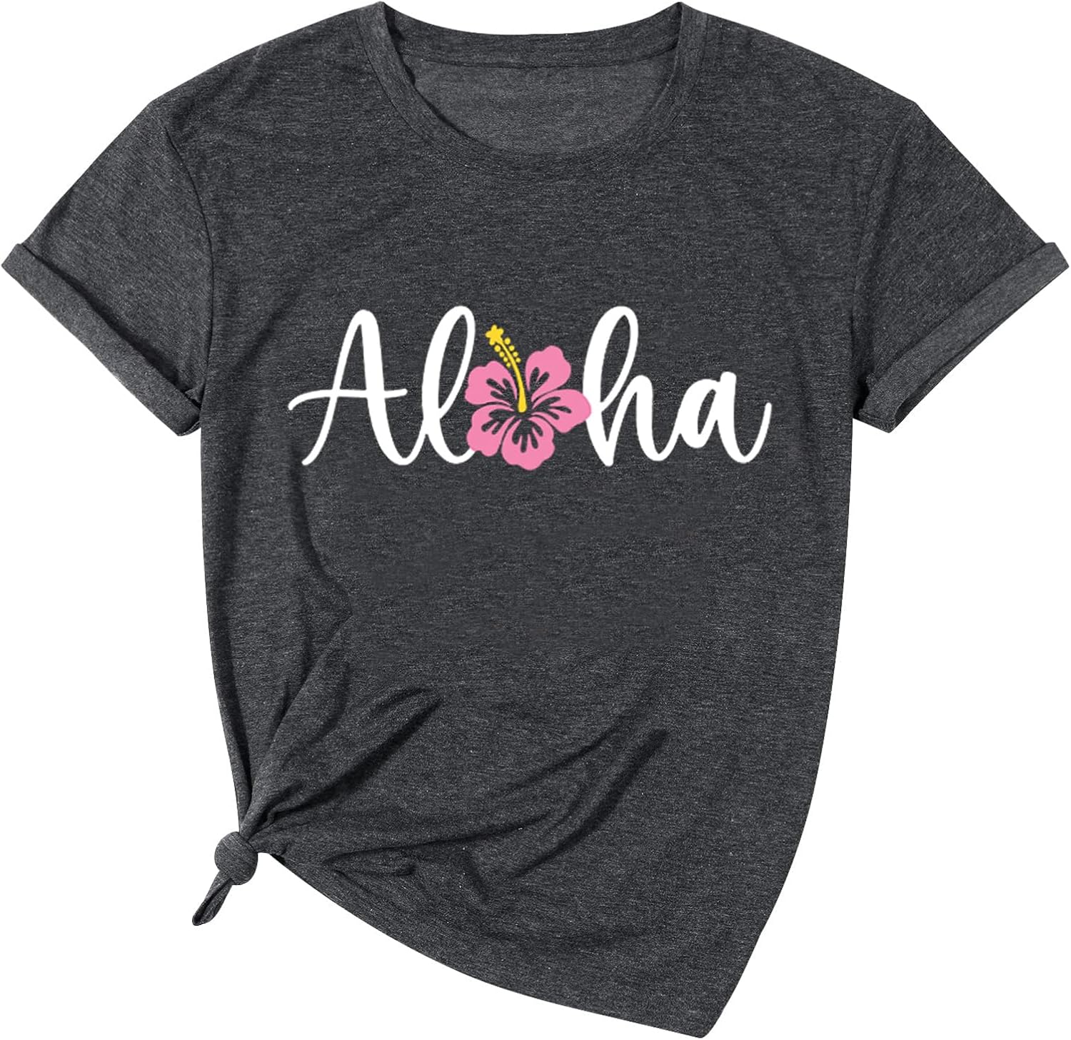 Hawaiian Shirts for Women Aloha Flower Shirt Hawaii Trip Tee Summer Casual Beach Vacation Tops Short Sleeve - Image 3