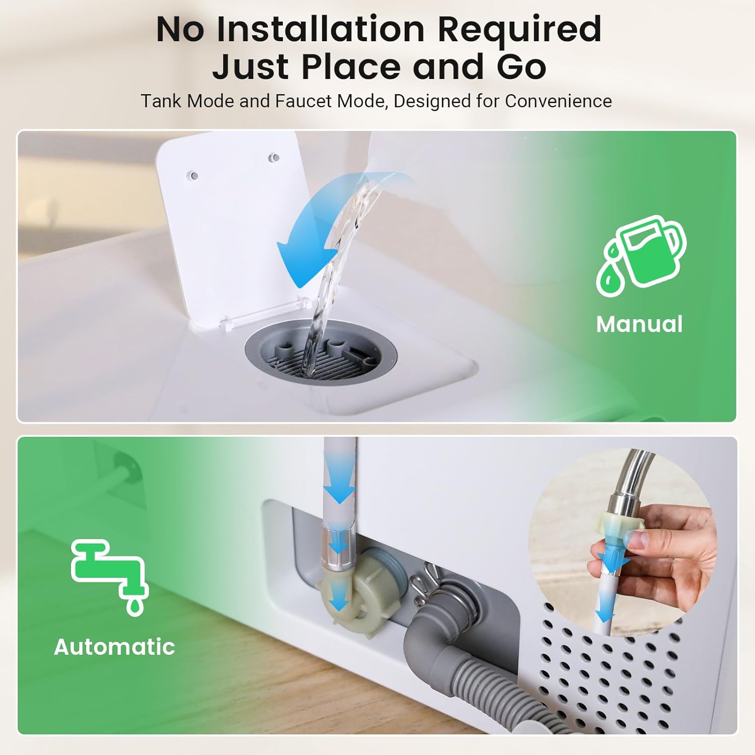 Dual water supply modes for BLITZHOME dishwasher
