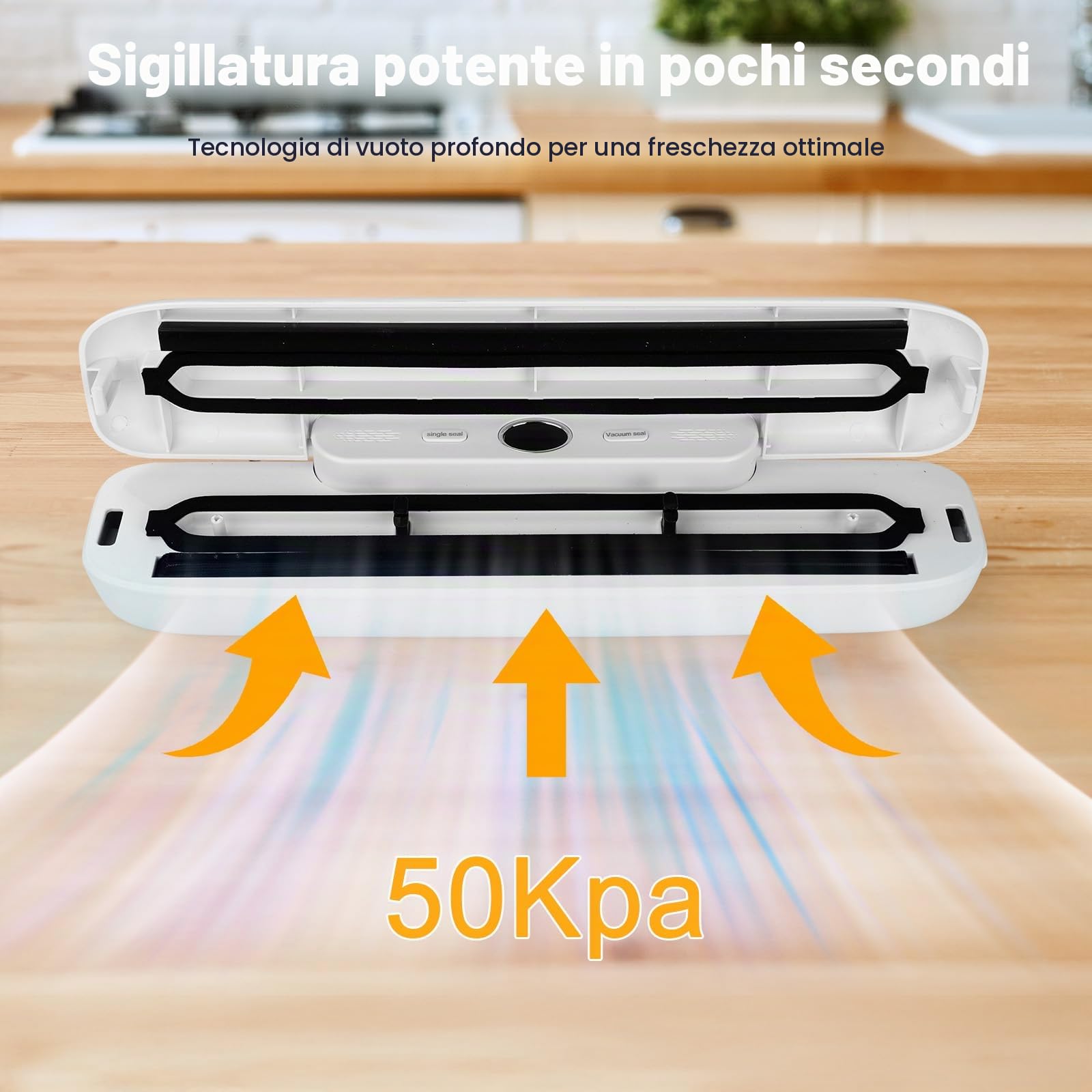 Macchina Sottovuoto per Alimenti con 30 Sacchetti, Bianco
