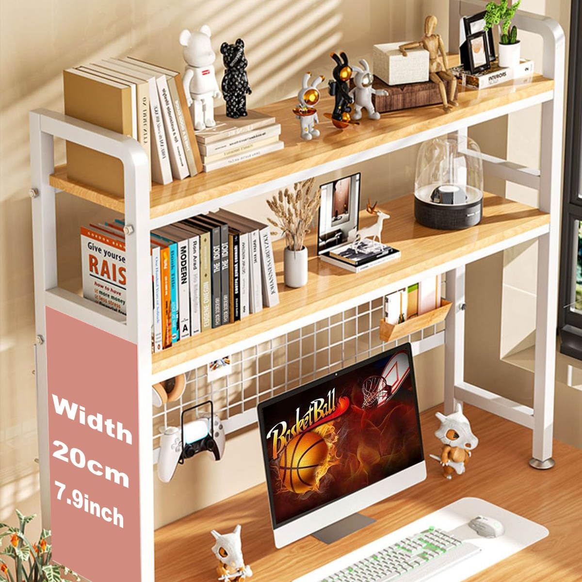 Amazon.co.jp: デスク上置き棚 55-135cm デスク上収納ラック