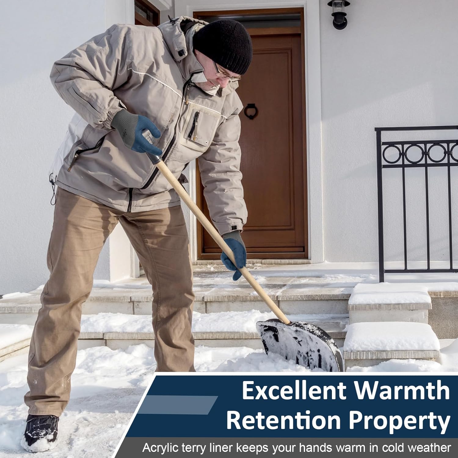 Winter Work Gloves for Men Waterproof Freezer Gloves Thermal Insulated for Cold Weather Safety Outdoor Work - Image 4