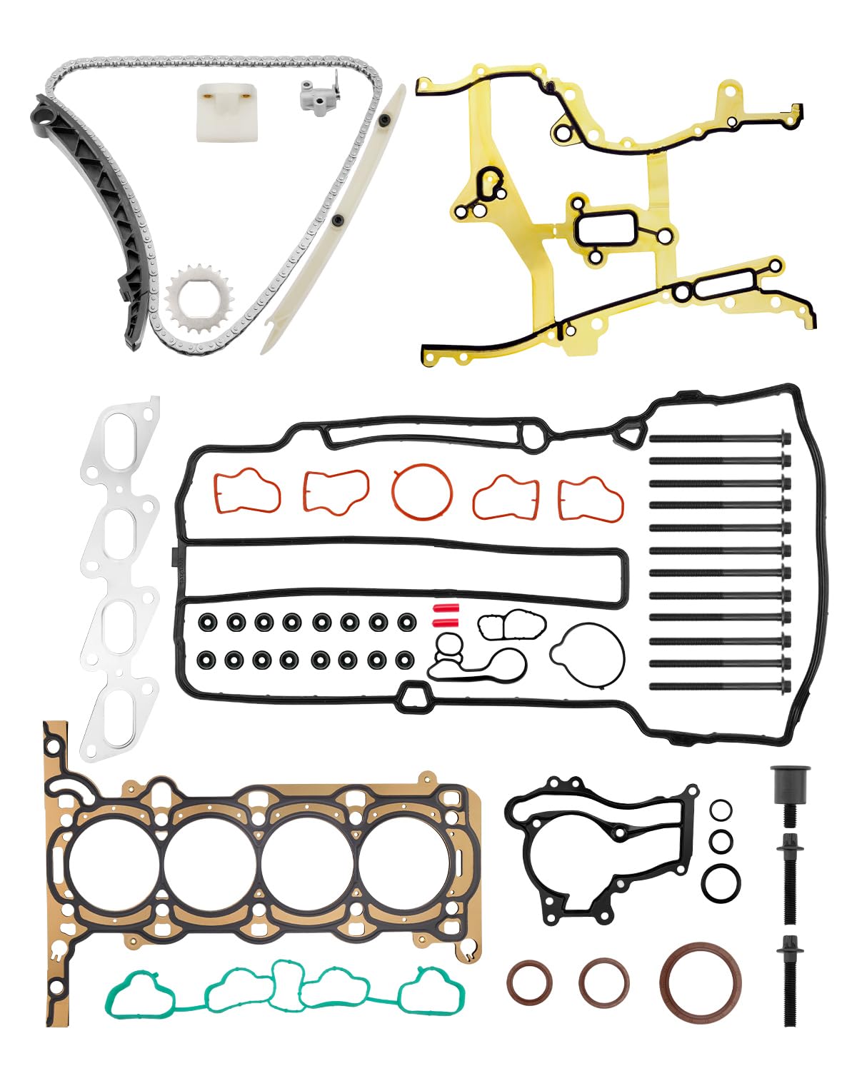 Timing Chain Head Gasket Kit, Fits 11-16 Chevy Trax Sonic Cruze Limited 1.4