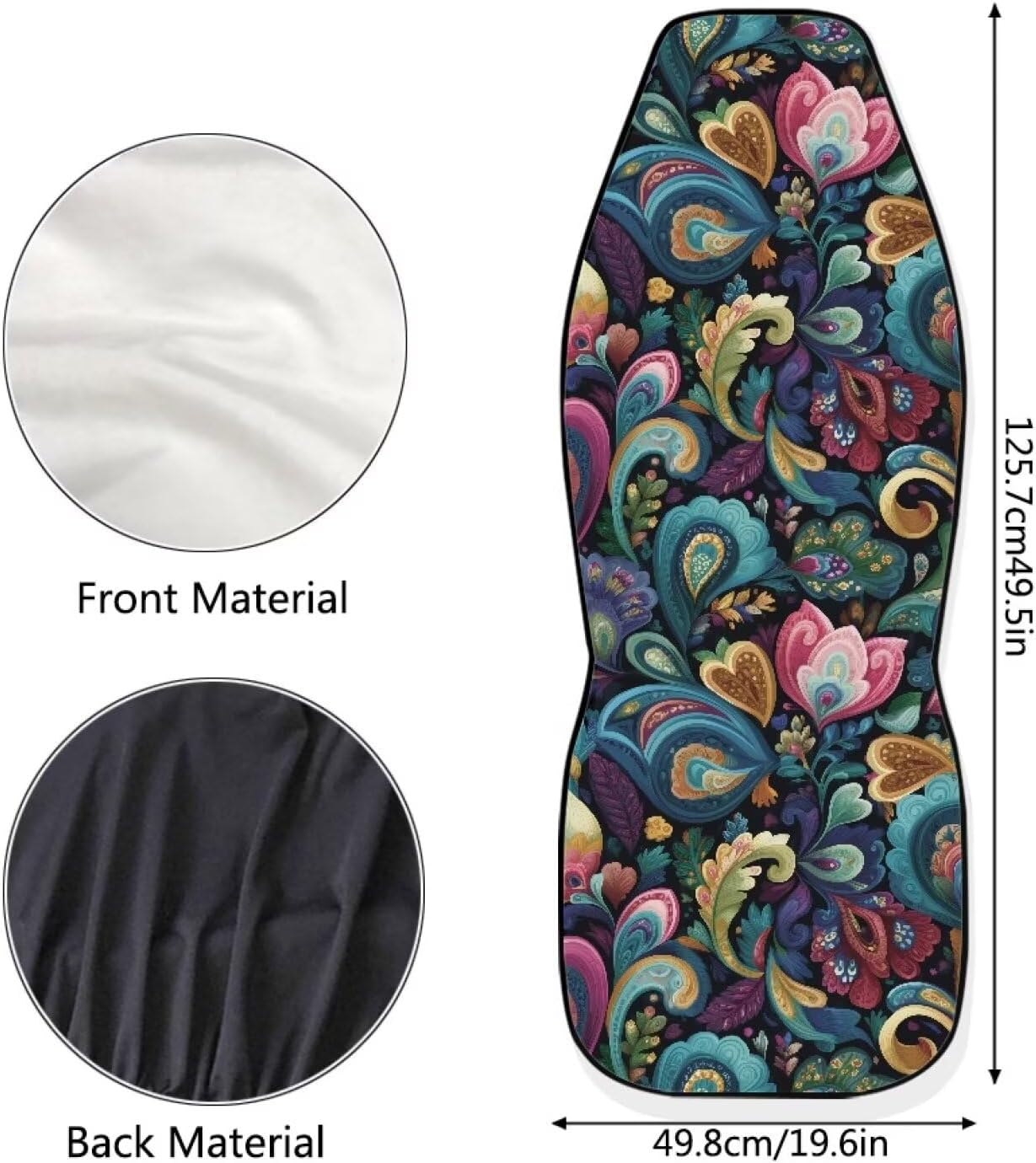 Bulopur Boho Wildflower Car Front Seat Covers Set of 2 Non-Slip Breathable Automobile Seat Covers Mats Pads for SUV Truck Van Car Interior Protection for Women