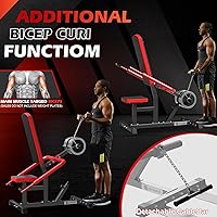 Vista 2 de Upgraded 15° Backrest Seated Dip Machine Tricep Bicep, Tricep Bicep Press Down Machine, Triceps Bicep curl Workouts with Cable Bar, Plate Loaded Dip