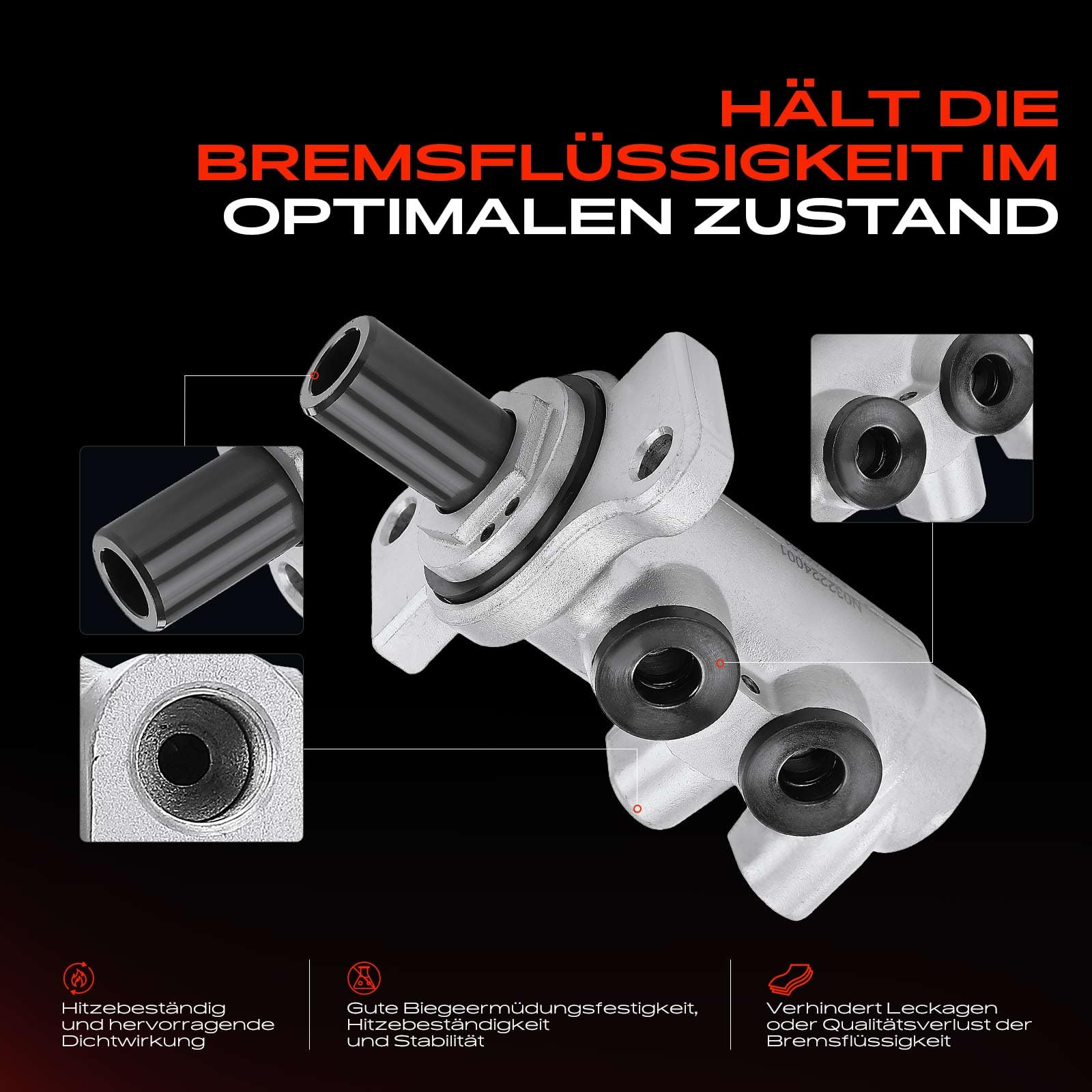 Frankberg Hauptbremszylinder Bremszylinder Kompatibel mit 147 937 1.6L-3.2L 2001-2010 156 932 1.9L 2004-2005 A-Klasse W168 1.4L-2.1L 1997-2004 Replace# 0064300001