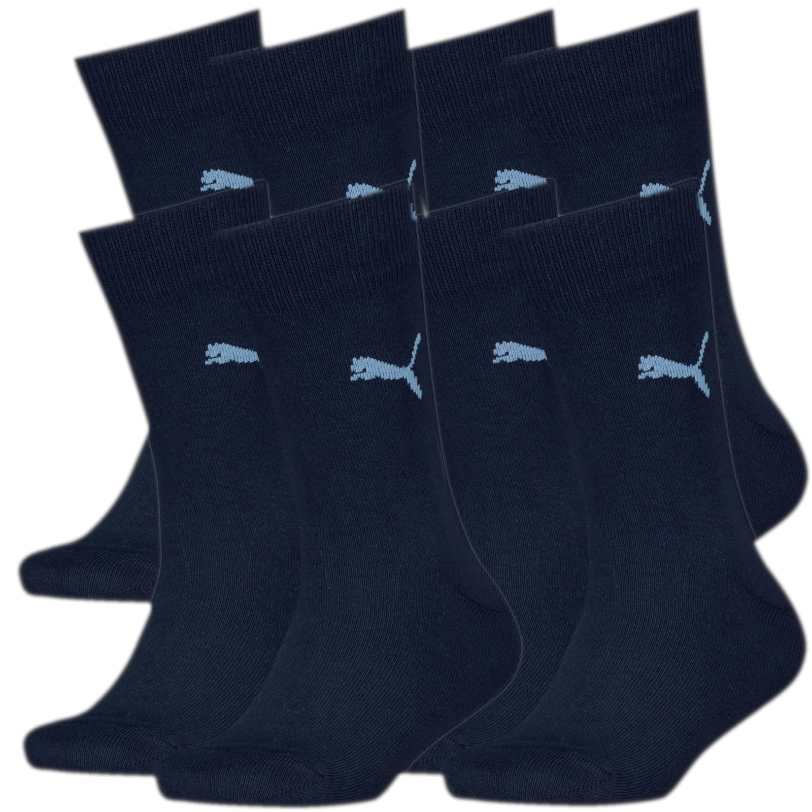 PUMA Unisex Kids Crew Sports Socks (4 Pairs) Easy Rider Classic, Navy 31/34