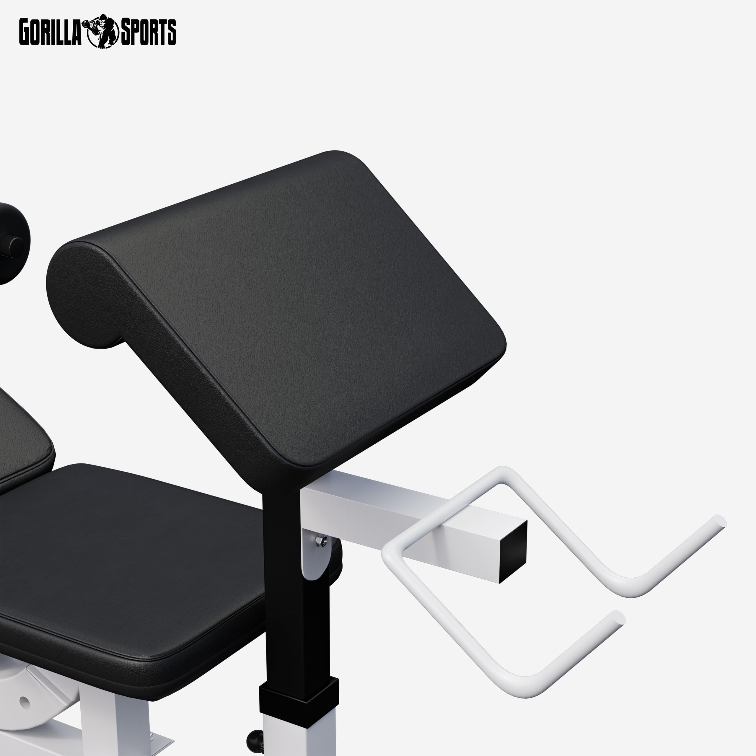 GORILLA SPORTS® Banc de Musculation Multifonction - Avec Kit d'Haltères de 108 kg - Réglable - Avec Plateau d'Haltères, Curlpult et Butterfly - Station de Dip