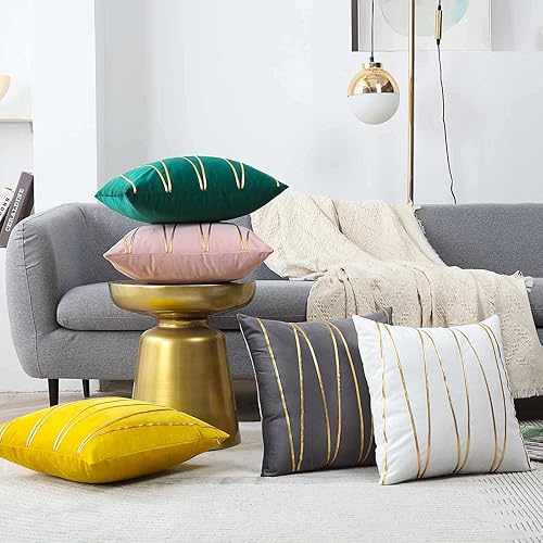 Miniatura 2 de WACOMECO Fundas de almohada suaves  Fundas de cojín decorativas de terciopelo para sofá, dormitorio, sala de estar, automóvil, 18 x 18 pulgadas,