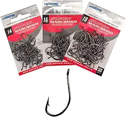 Marine Sports, Kit 150 Anzol Super Maruseigo Preto Black Marine N°14/16/18