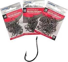 Marine Sports, Kit 150 Anzol Super Maruseigo Preto Black Marine N°14/16/18