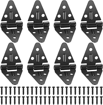 Pack of 8 Hinges Foldable 180 Degree Hinge Black Folding Hinge Flap Hinge Furniture Hinge for Cupboard Wardrobe Wooden Box Folding Table Garden Door Hinges
