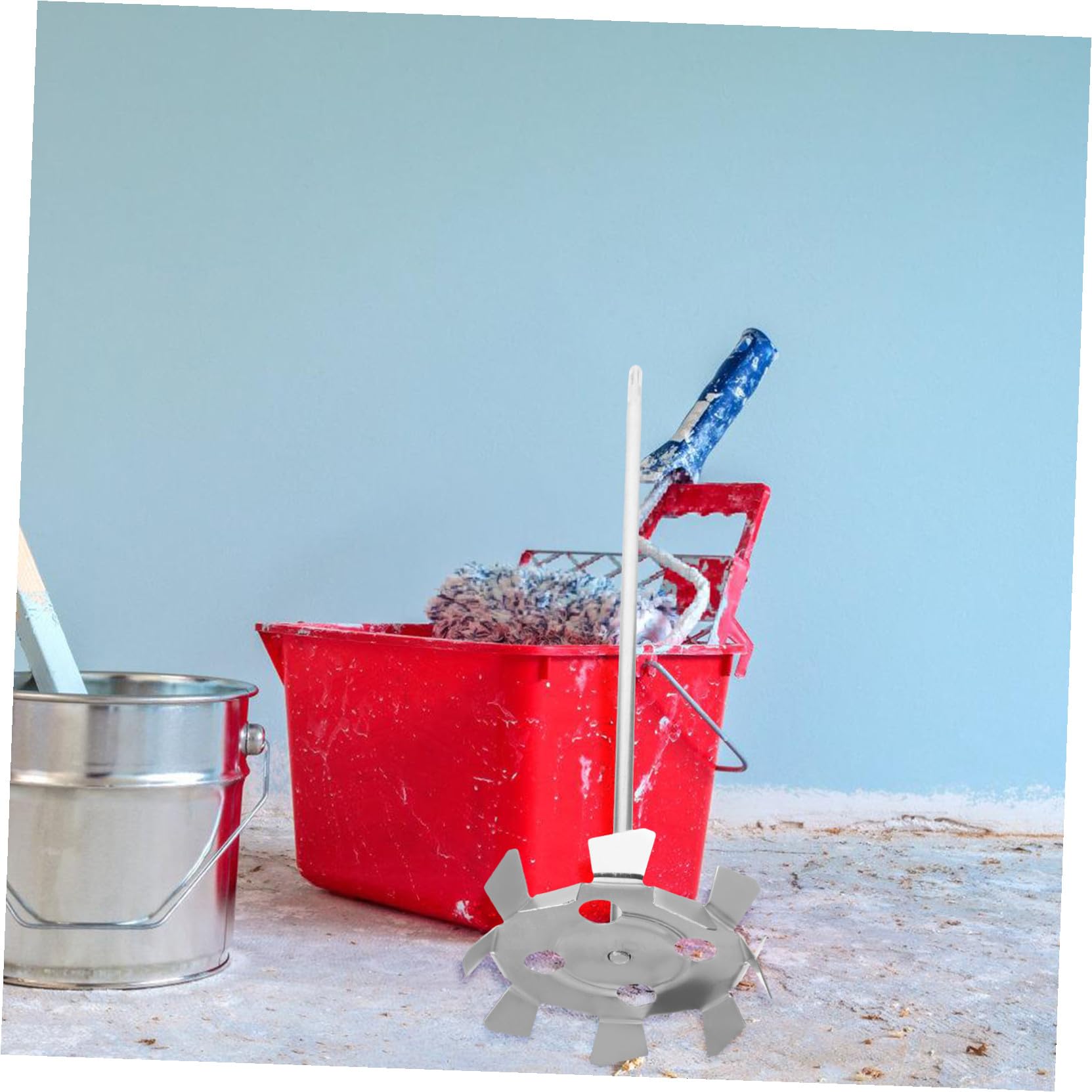 Miscelatore per Pittura per Trapano in Ferro Zincato, Argento | Liquidi e Pittura, Adatto, Riutilizzabile, Facile da Installare e Usare