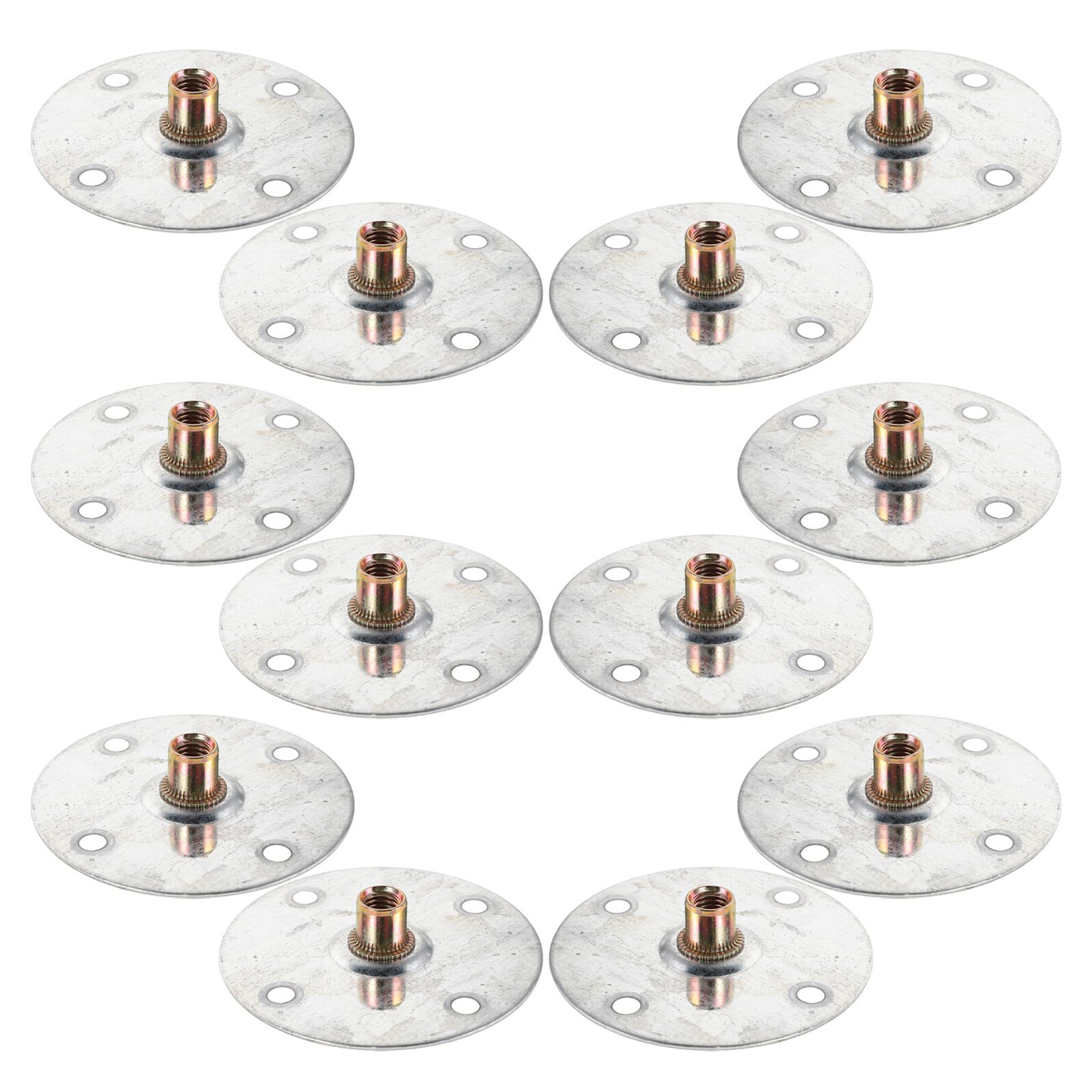 Plaque de fixation M8 en métal lot de 12 supports ronds 7x7 cm pour pieds de canapé