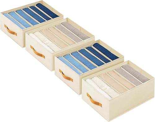 Miniatura 16 de DIMJ Organizadores grandes de ropa para armario, organizador de ropa plegable para jeans, suéter, camisa, pantalones, ropa interior, cajón de ropa