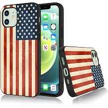 Bcov Case for iPhone 13, Retro American Flag Shockproof Soft Silicone Case Protective Cover for iPhone 13