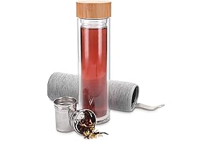 Navaris Double Wall Glass Tea Infuser Bottle
