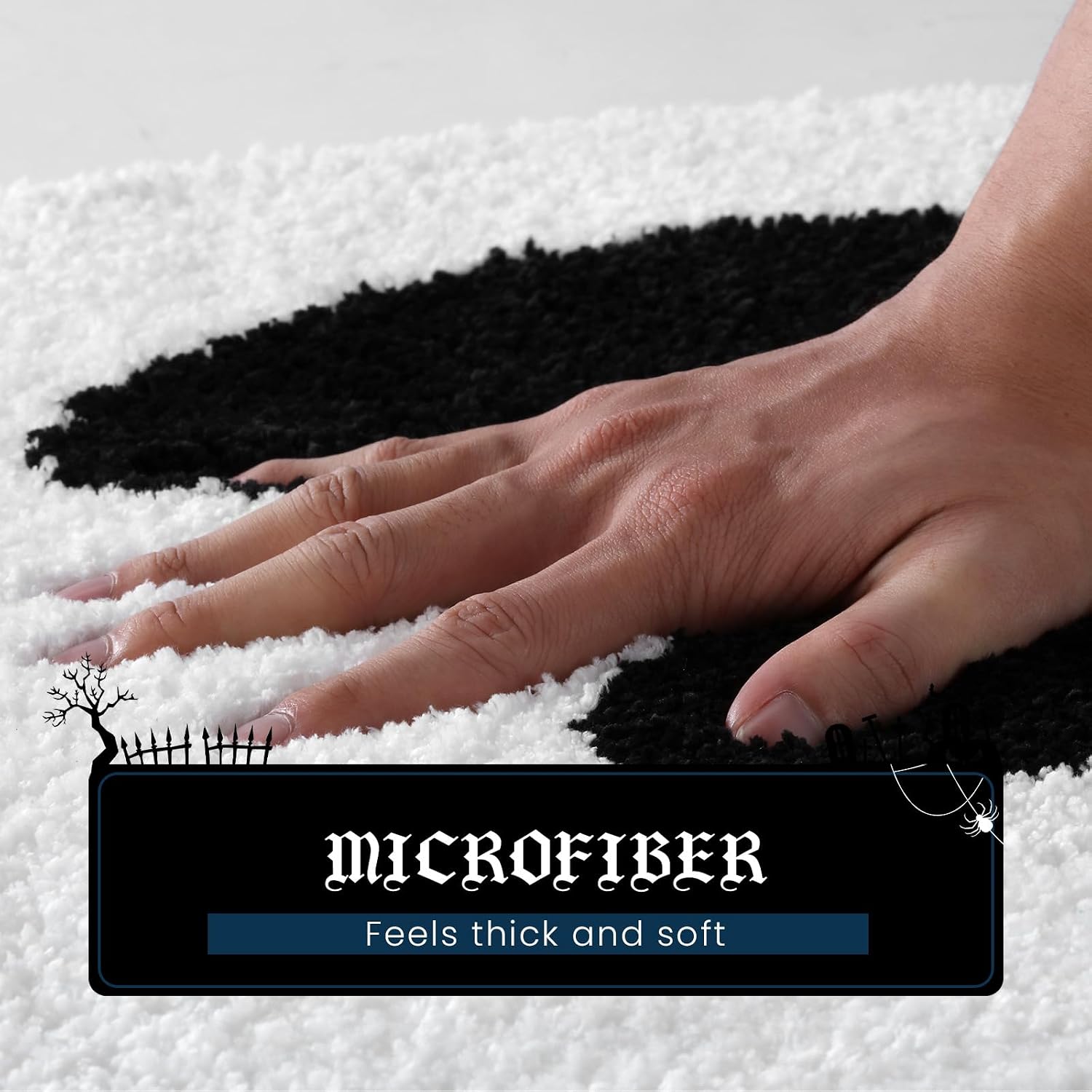 Spooky Ghost Bathroom Rug 23x28 Inch, Soft and Absorbent Tufted Cute Halloween Bath Mat Non Slip Washable, Halloween Bathroom Boo Decor Rug Holiday Decorations
