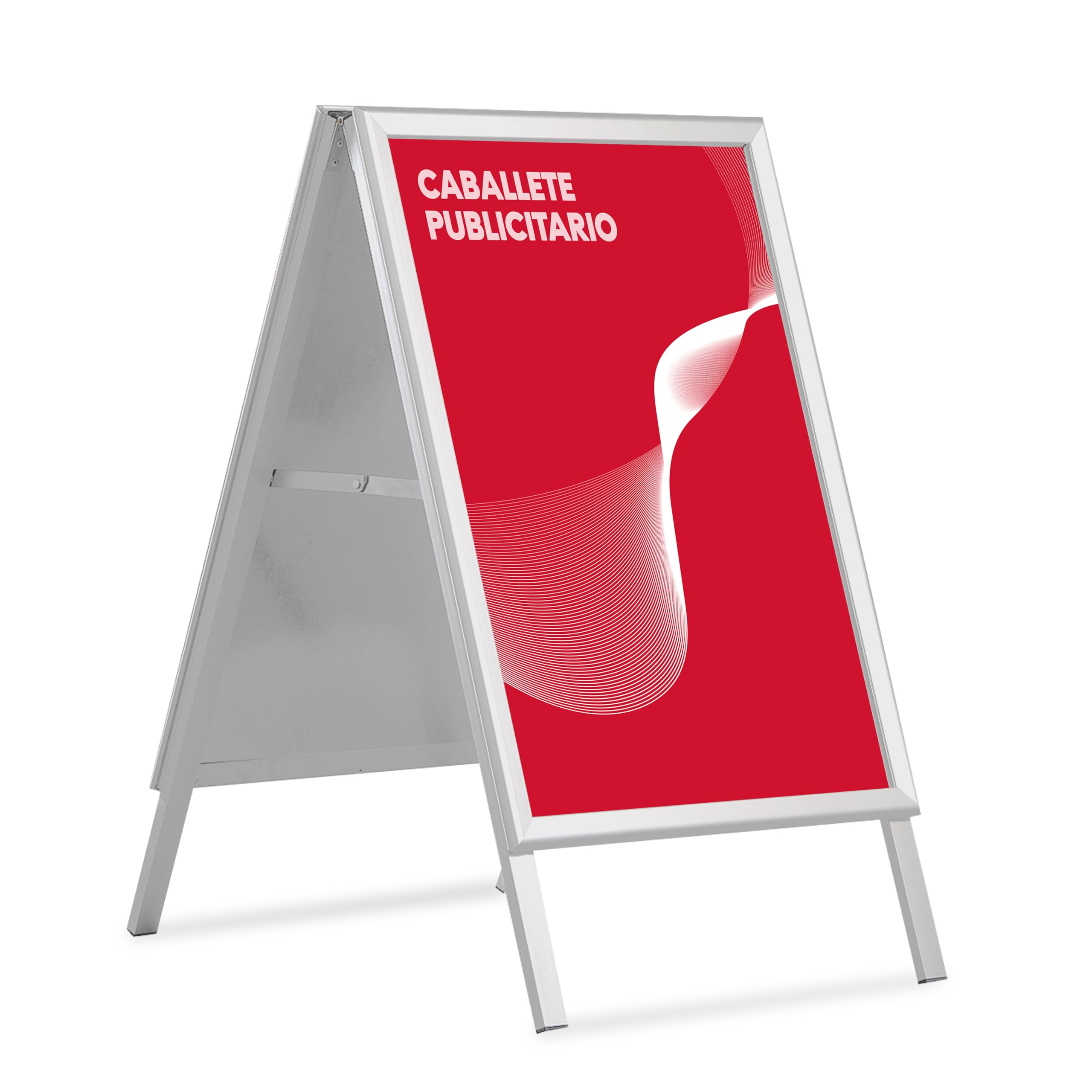 Caballete Publicidad Exterior Doble Cara 700x1000mm | Porta Carteles Aluminio, Plegable, Portatil | Resistente, Apertura Click, Apto para Exteriores | Para Bares, Restaurantes, Negocios