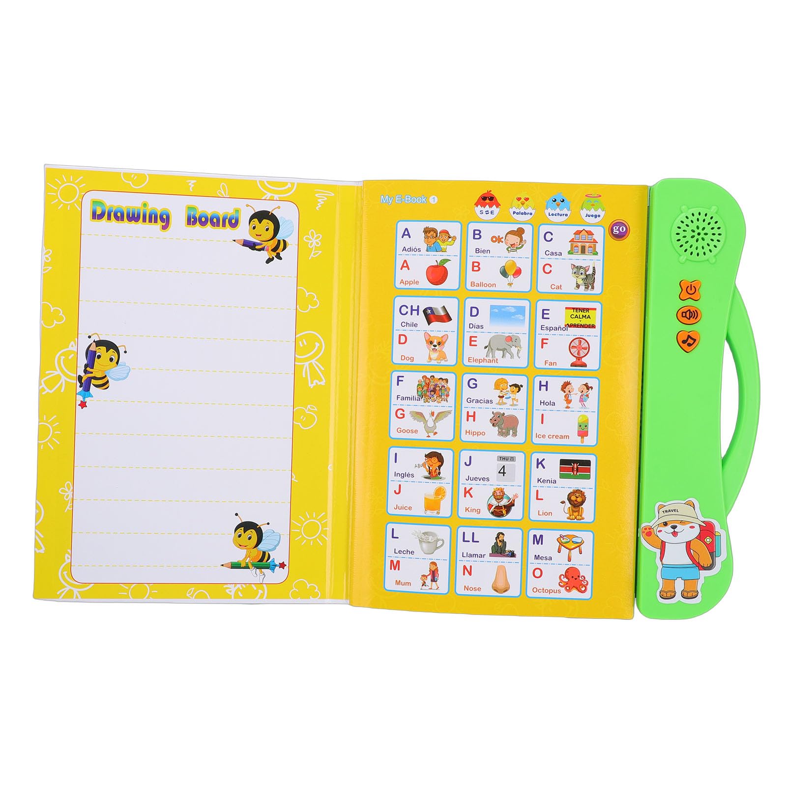 PUSOKEI Toca y Aprende Español Inglés Bilingüe Libro de Actividades Interactivo para Niños, Juguete Educativo para la Adquisición del Lenguaje, Herramienta de Aprendizaje Atractiva para Mentes