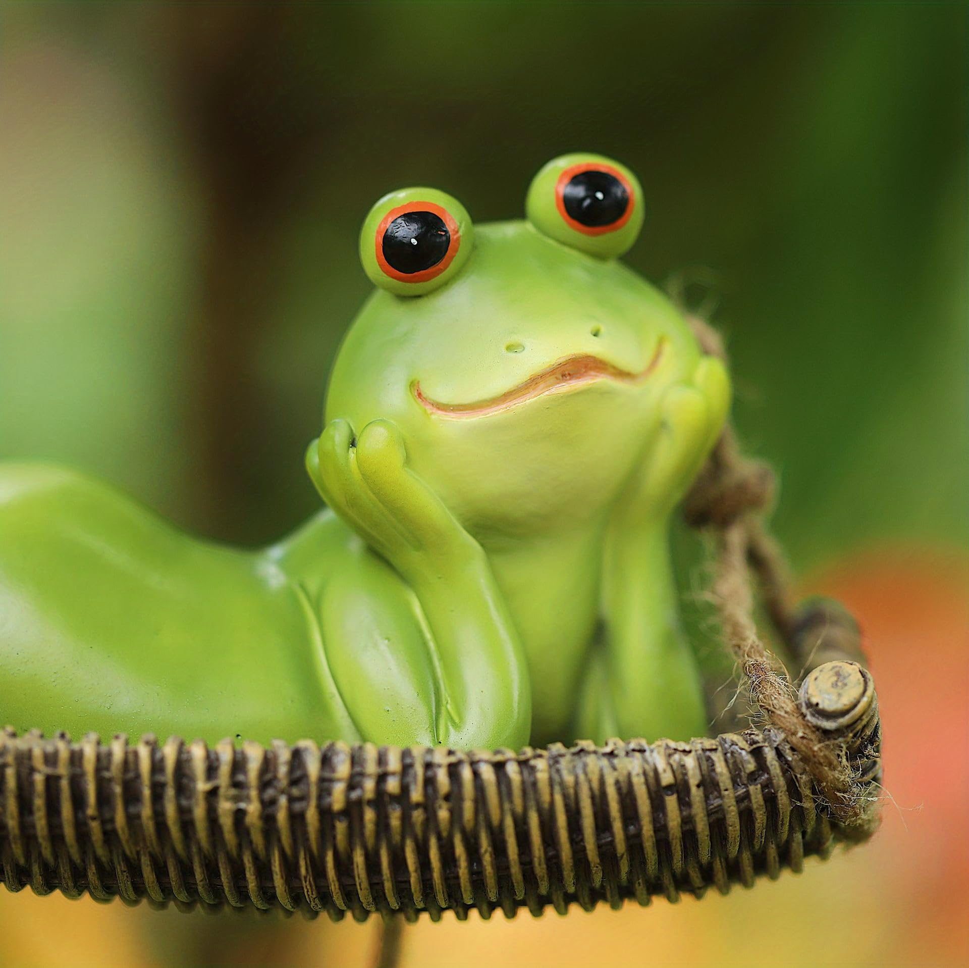 Amazon.co.jp: カエルの吊り下げ式庭彫刻、吊り下げ式ハンモック