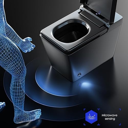 Miniatura 2 de Inodoro inteligente cuadrado  Inodoro inteligente sin tanque de alta gama con bidé integrado, tapa de apertura y cierre automático, asiento térmico,