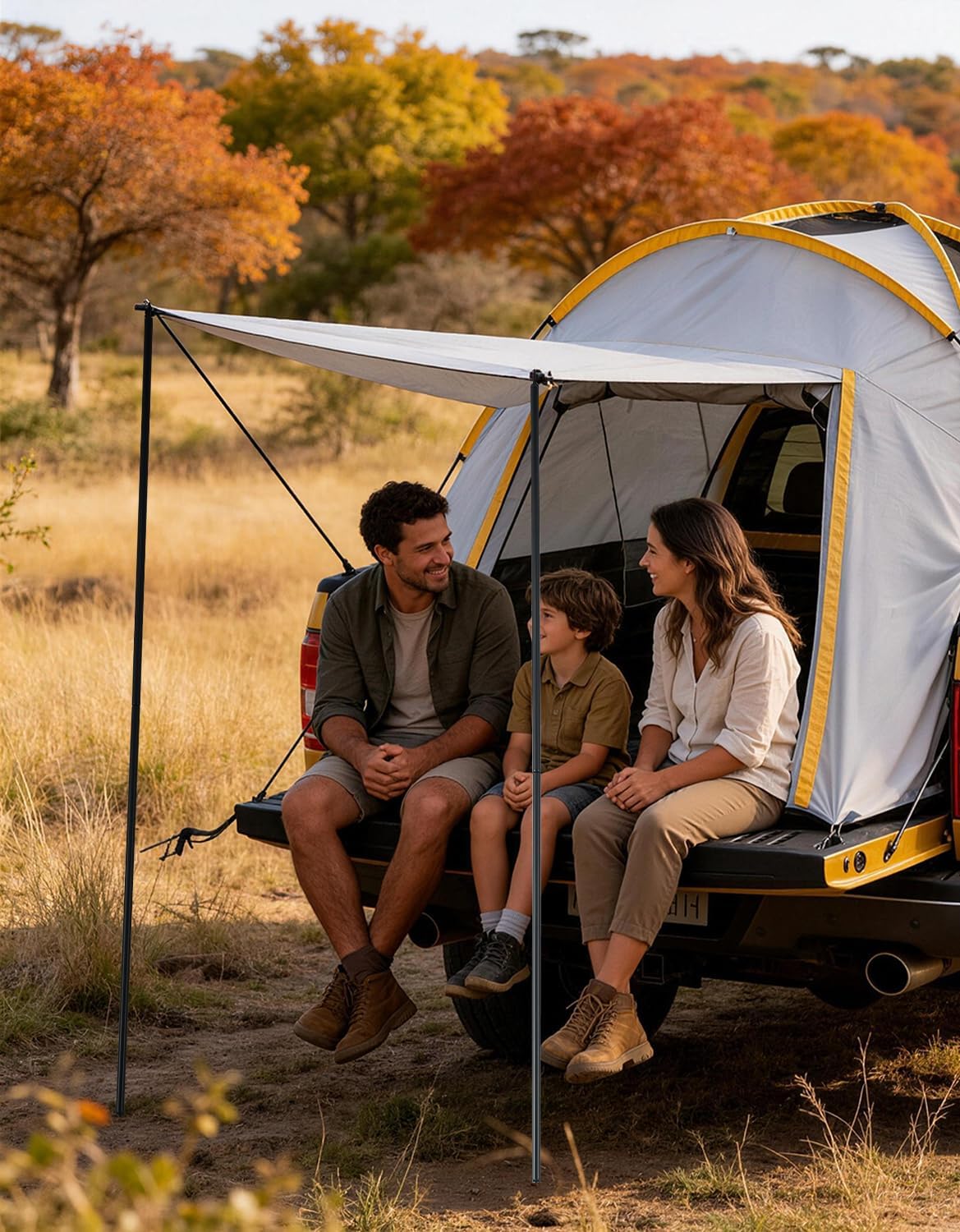 Wasserdichtes Truck-Bettzelt mit Markise – Doppelwandiges Oxford-Zelt für Pickup Ladefläche – Schneller Aufbau – UPF 50+ – Robuste Campinglösung für Outdoor, Roadtrip & Übernachtung