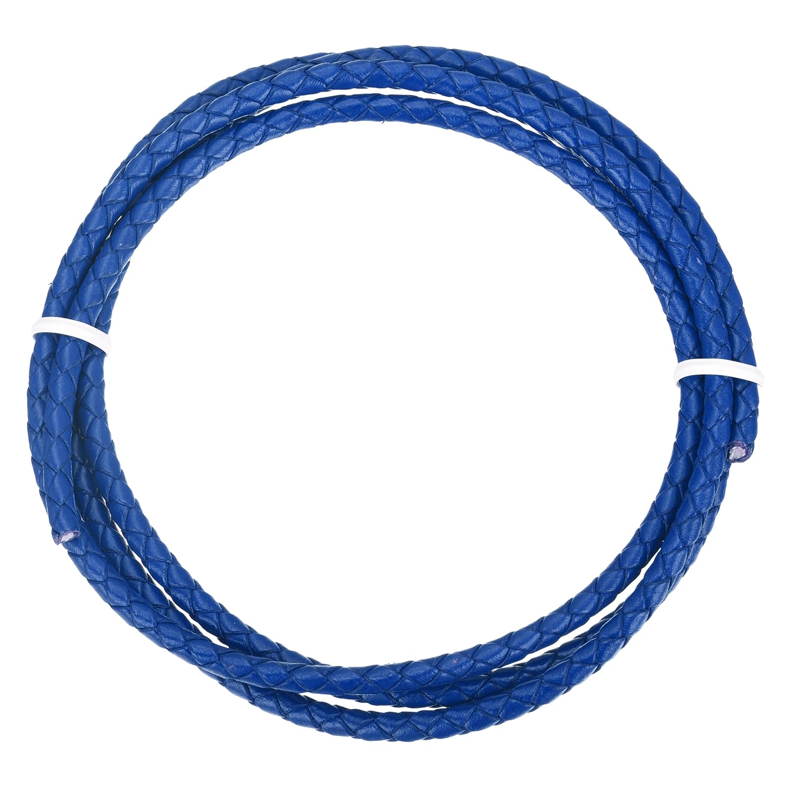 Rebower Round Braided Leather Cord 4mm Bolo Leather Cord String Rope for Jewelry Making Necklaces, Bracelets, Wraps, Crafts