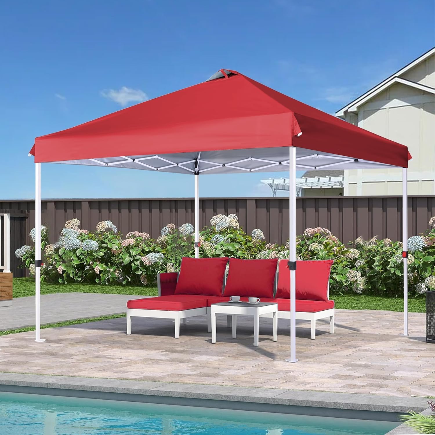 SCOCANOPY Replacement Cover Compatible with Ozark Trail 10x10 Instant Pop Up Canopy Tent, Canopy Cover ONLY,(Red)